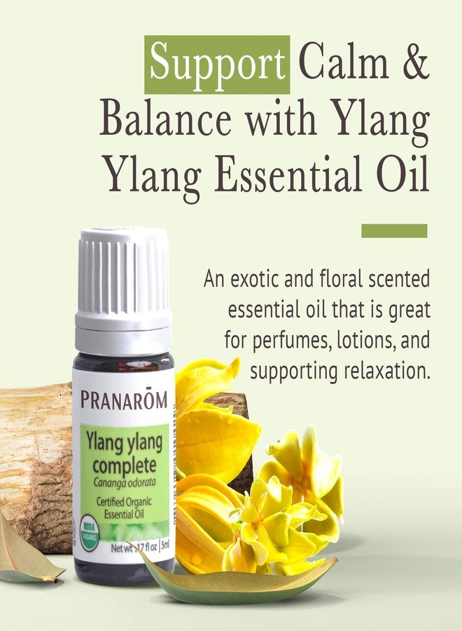 Pranarom USDA Certified Organic Ylang Ylang Essential Oil (5ml), 100% Pure Undiluted Therapeutic Grade from Madagascar for Aromatherapy, Diffuser, Meditation, Massage, Relaxation - Image 2